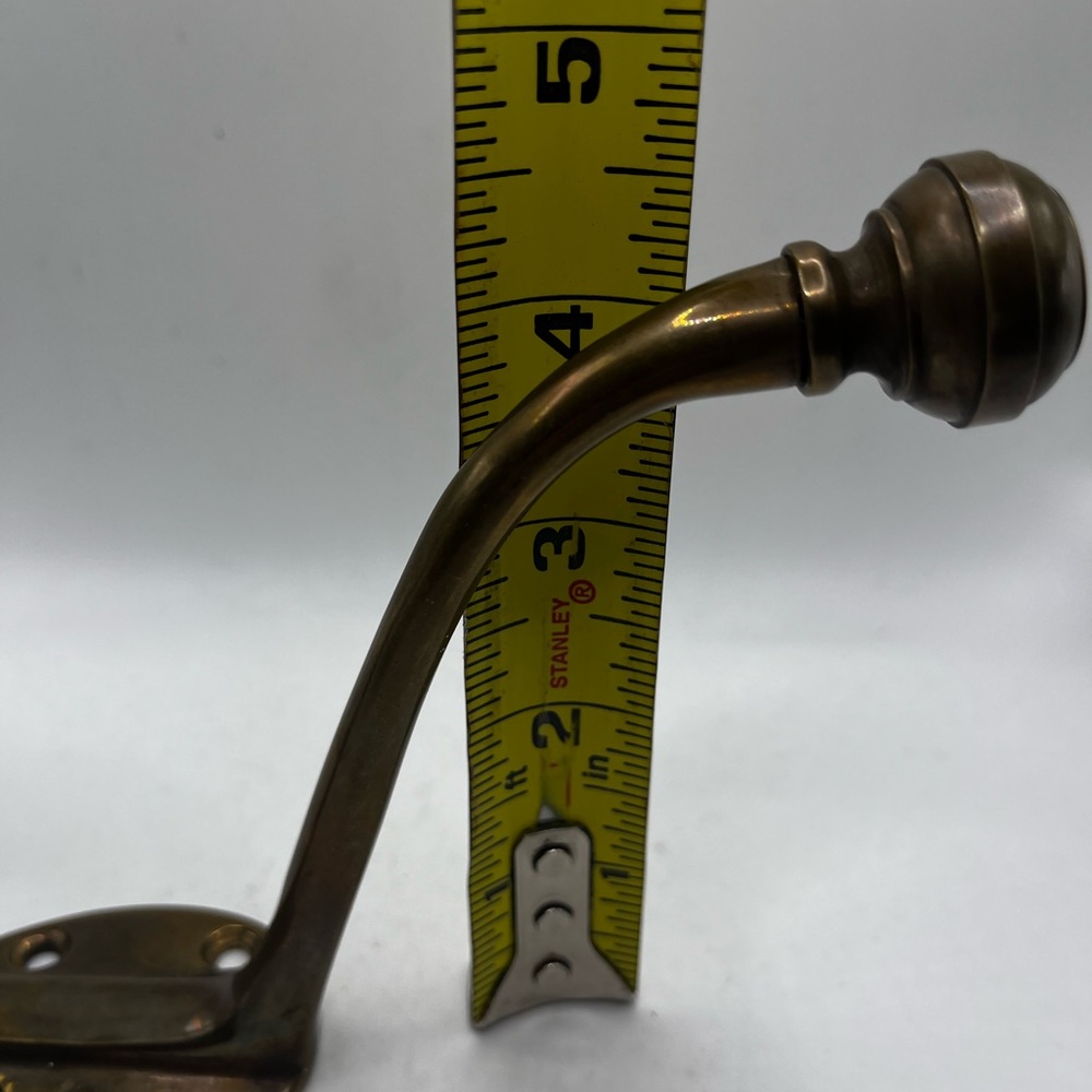 Vintage Upper Deck Handcrafted Brass Double Coat & Hat Hook - Picture 7 of 8